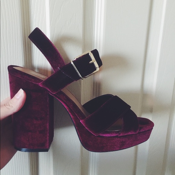 burgundy platform shoes